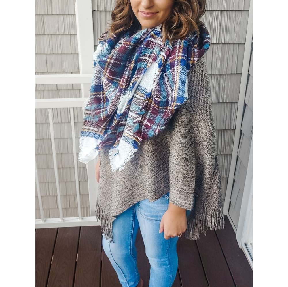 Brown Tassled Poncho